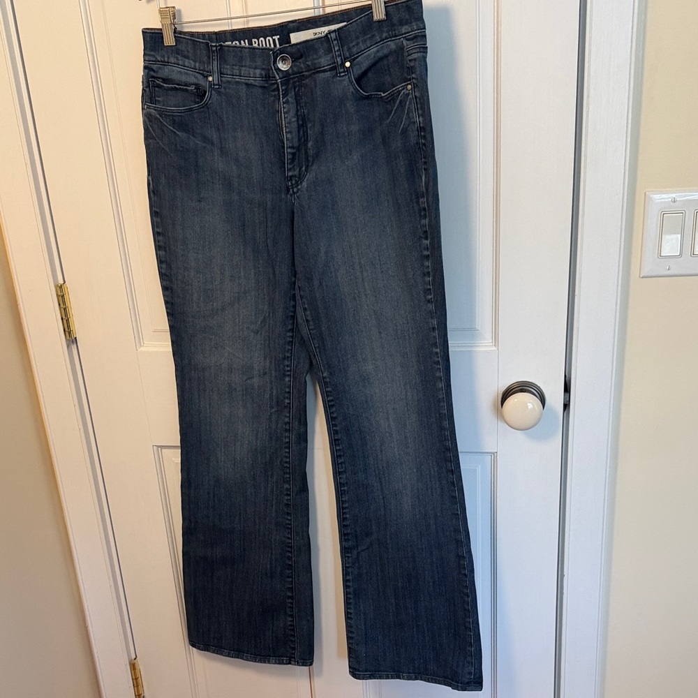 DKNY Houston Dark Blue Boot Cut Wide Leg Jeans Size 10